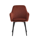 Chaise de salle à manger Levan - Velours Adore rouge oxydé